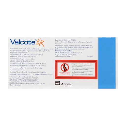 Valcote ER Divalproato sódico (250 mg)