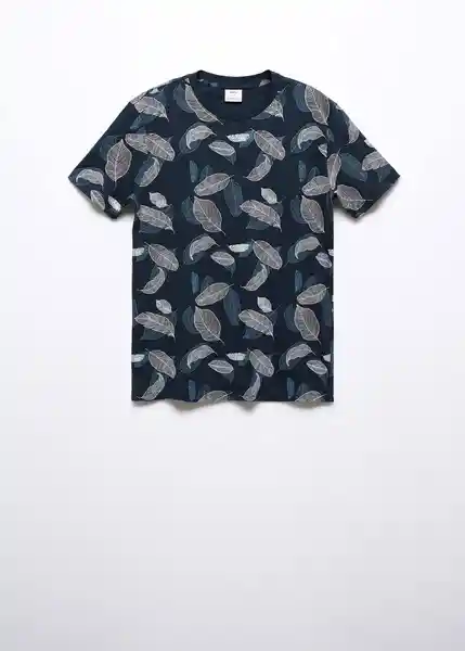 Camiseta Hojas-H Navy Talla XS Hombre Mango