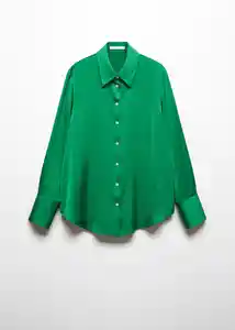 Camisa Ideale Verde Talla M Mujer Mango