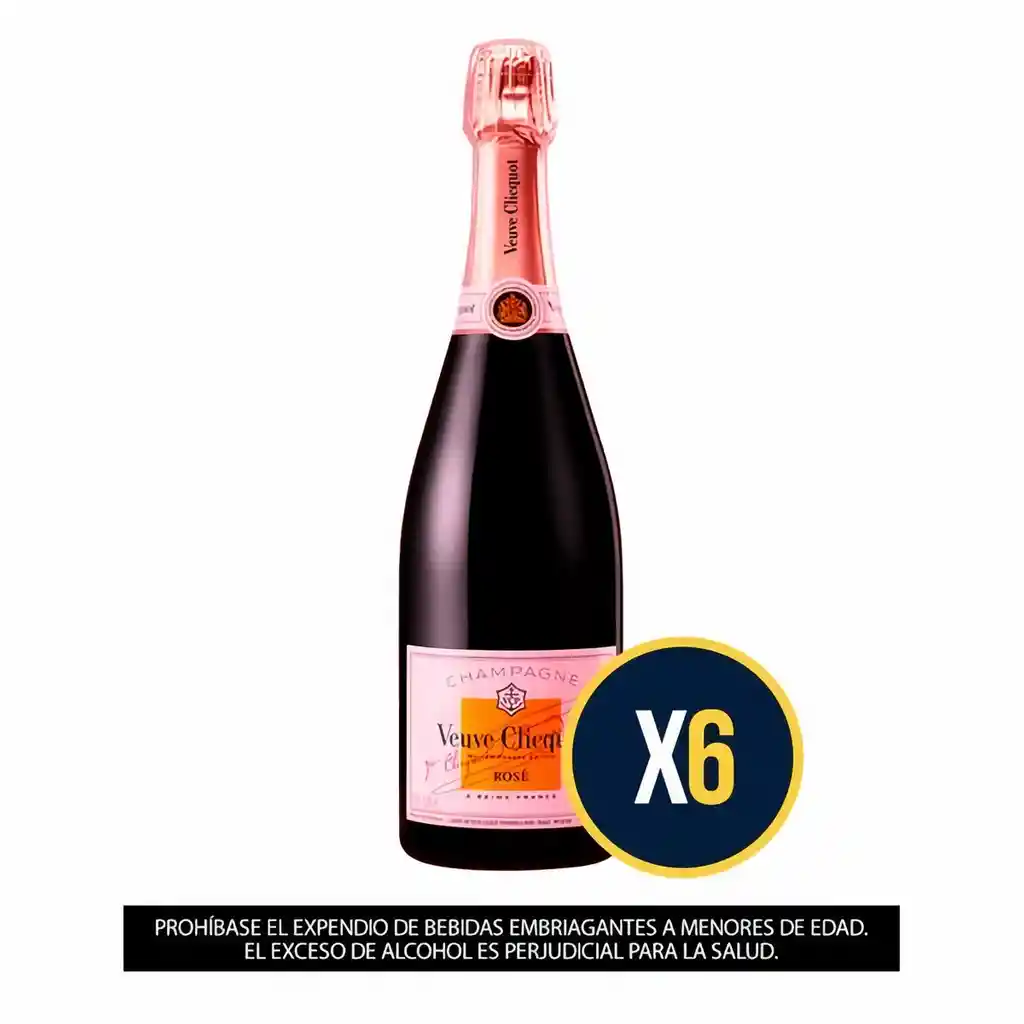 Veuve Clicquot Pack X6 Botellas De Champagnerose 750 Ml