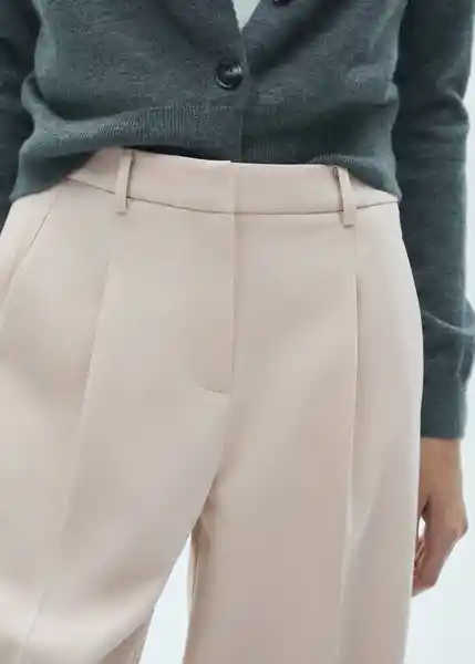 Pantalón Wanda Beige Talla 40 Mujer Mango