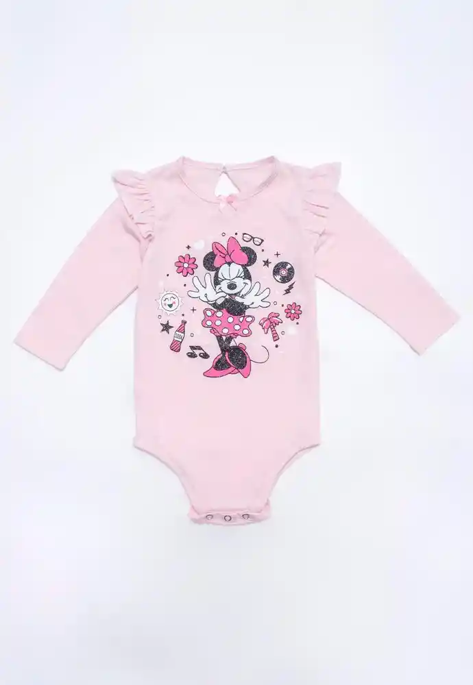 Body Manga Larga 6/9 Meses-rosado