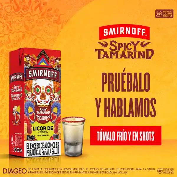 Smirnoff Licor de Vodka Tamarindo Picante 1000 mL