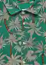 Camisa Palm-H Verde Talla XL Hombre Mango