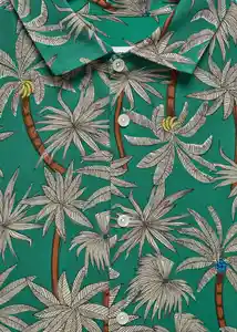 Camisa Palm-H Verde Talla XL Hombre Mango