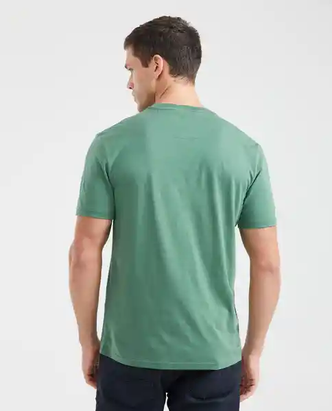 Camiseta Cuello Masculino Verde Mirto Oscuro Talla L Chevignon