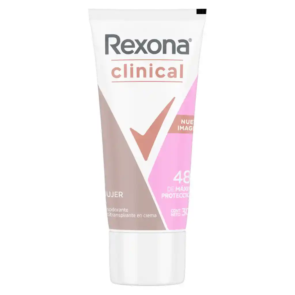 Desodorante Rexona Mujer en crema tubo clinical clean 30 gr