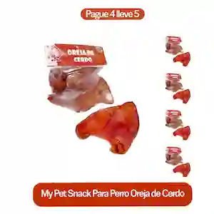 5 x my Pet Snack Para Perro Oreja de Cerdo Ref. 0058