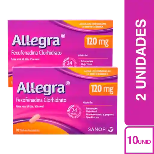 2 x Allegra Tabletas (120 mg)