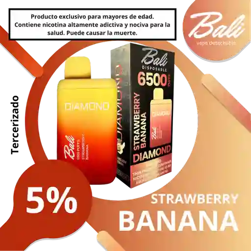 Bali Vapeador Strawberry Banana - 6500 Puffs - 5% Nicotina