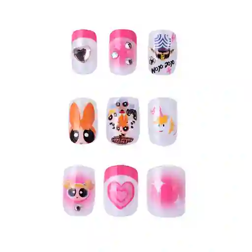 Set Uñas Postizas Serie Las Chicas Superpoderosas 01 Miniso