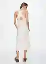 Vestido Boscol-H Crudo Talla L Mujer Mango