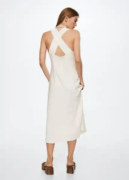 Vestido Boscol-H Crudo Talla L Mujer Mango