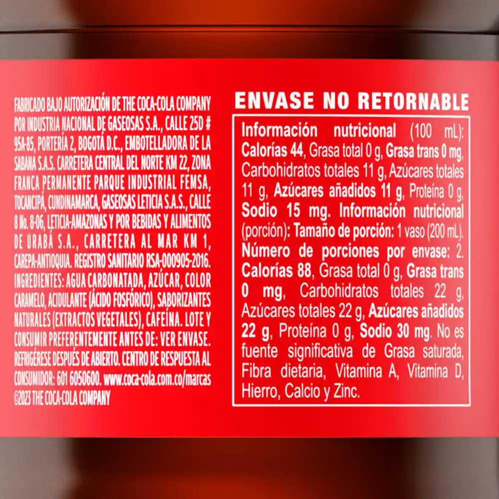 Coca-Cola Gaseosa Original 400 mL