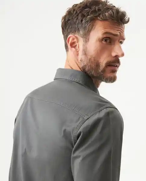 Camisa Dyed Twill Gris Foca Oscuro Talla M Chevignon