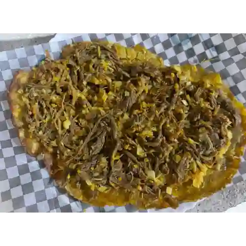 Patacón con Carne Doble