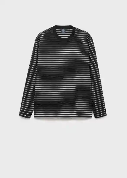 Camiseta Marinier Negro Talla M Hombre Mango