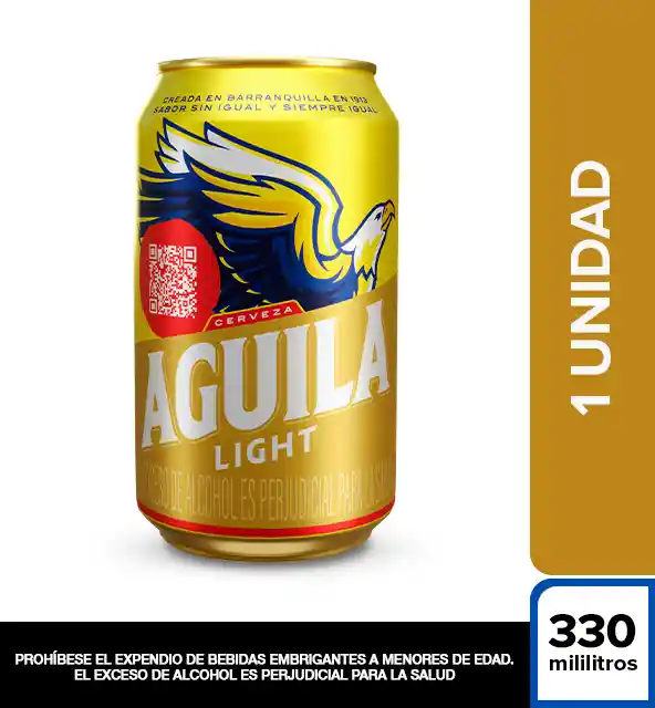 Cerveza Aguila Light Lata 330 Ml Por 24 Unidades