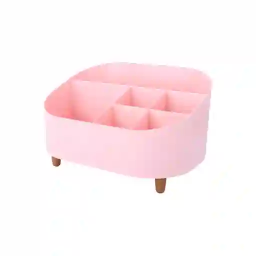 Organizador Plástico Escritorio Con Compartimentos Rosa Miniso