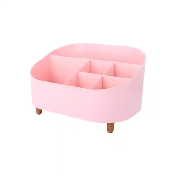 Organizador Plástico Escritorio Con Compartimentos Rosa Miniso