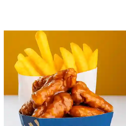 Alitas de Pollo X4 Piezas con Papa