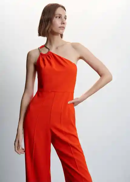 Enterizo Mono Anastasy Naranja Talla 27 Mujer Mango