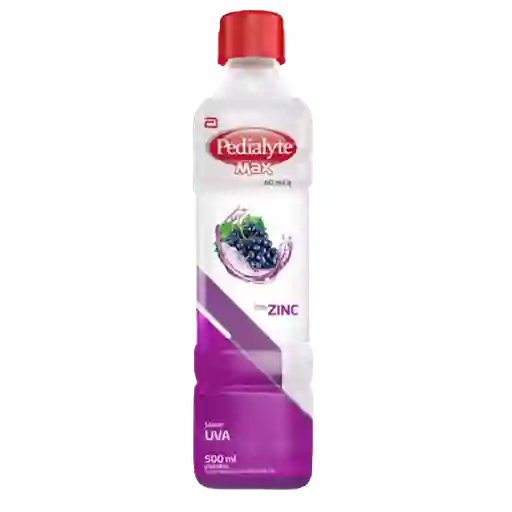 Pedialyte Max Suero 60 Meq con Zinc Oral Sabor a Uva