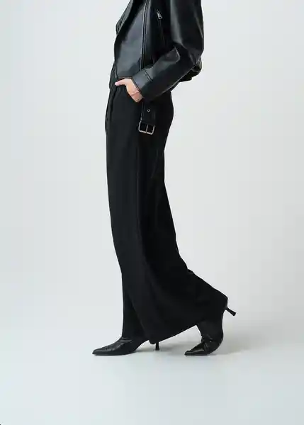 Pantalón Mujer Negro Puro Ultraoscuro Talla 8 433G304 Naf Naf