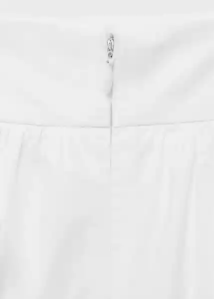 Falda Blanca Blanco Talla 38 Mujer Mango