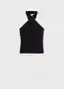 Top Chris Negro Talla M Mujer Mango