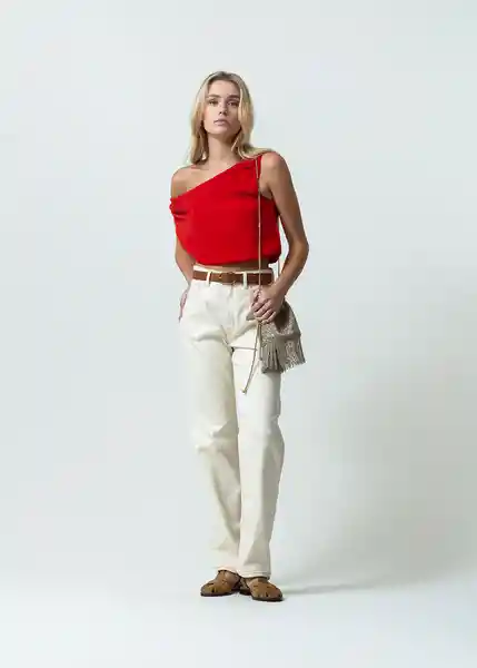 Camisa Sais Mujer Rojo Adrenalina Medio Talla M 412G350 Naf Naf