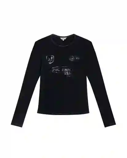 Top Graphic Longsleeve Femenino Negro Sombrio Talla S Chevignon