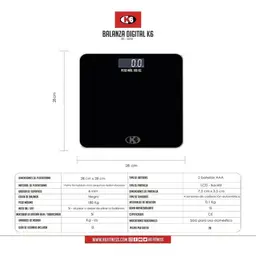 K6 Balanza Digital Negra de Uso Doméstico