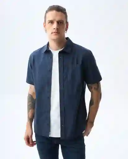 Camisa Hombre Azul Talla L 811G005_AZU194024 Americanino