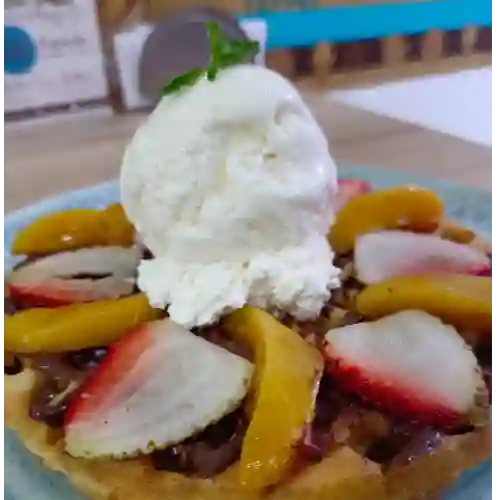 Waffle Fresa y Durazno