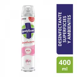 Family Guard Aerosol Desinfectante Superficies y Ambientes Fragancia floral 400 ml