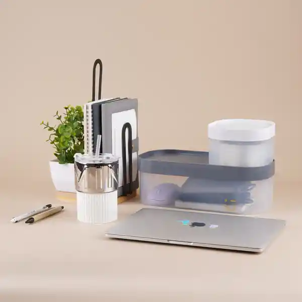 Taza de Cerámica Con Pitillo Serie Silver Grey Miniso