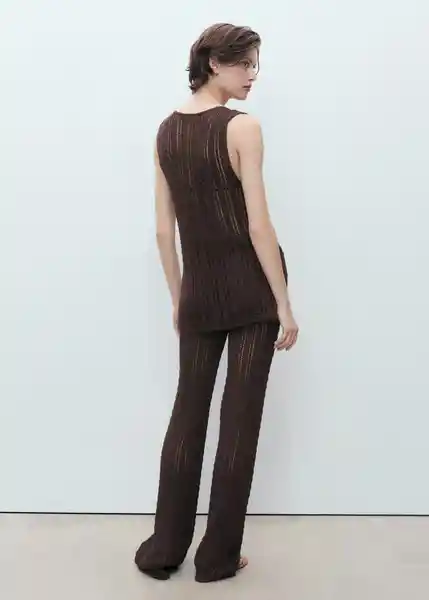 Pantalón Magnolia Chocolate Talla M Mujer Mango