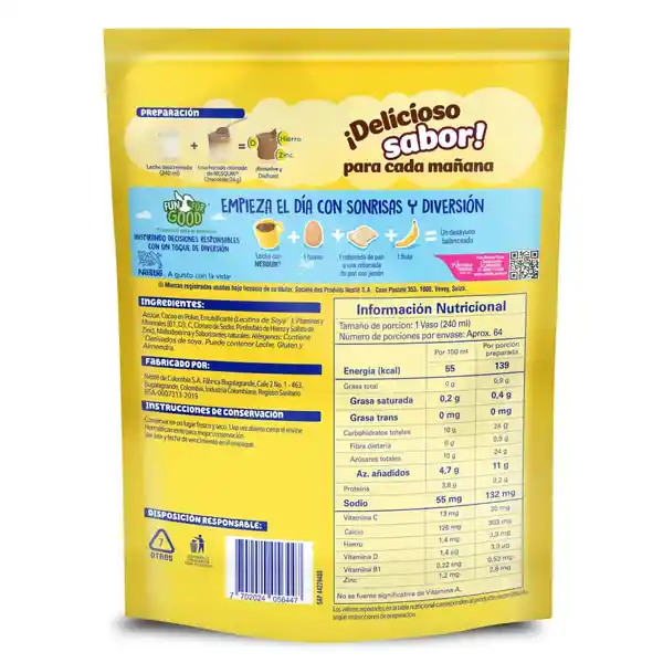 Bebida en polvo NESQUIK sabor a chocolate x 900g