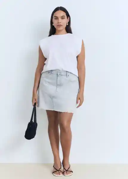 Falda Elena Tejano Claro Talla M Mujer Mango