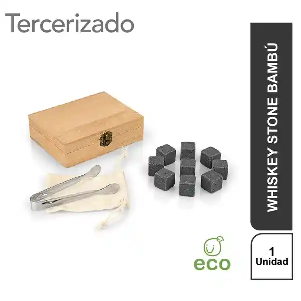 Set de Cubos de Hielo Whiskey Stone Bambú HO0379
