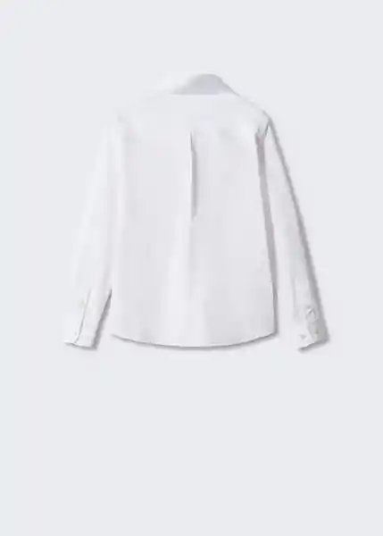 Camisa Popelin Blanco Talla 07 Niños Mango