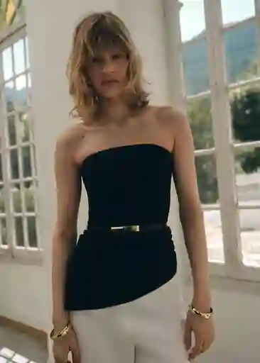 Pantalón Harry Blanco Talla 38 Mujer Mango