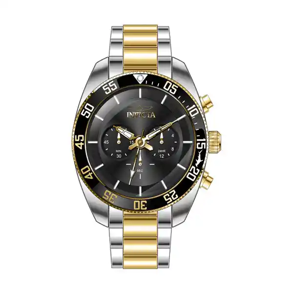 Invicta Reloj Acero Hombre Plata Dorado y Negro 30058