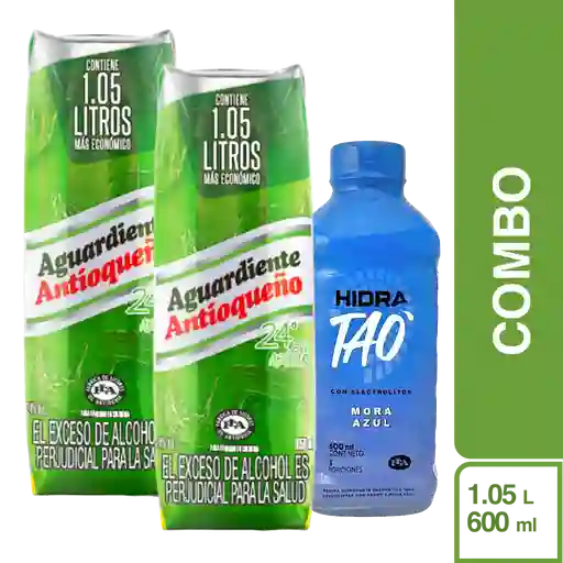 Combo Aguardiente Antioqueño sin Azúcar + HidraTAO Mora Azul