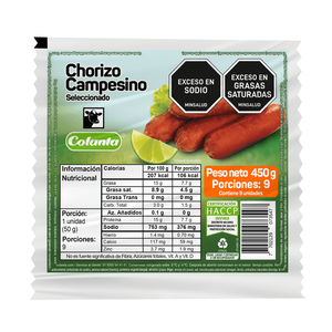 Colanta Chorizo Campesino Seleccionado 450 g