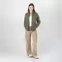 Chaqueta Cuello Alto Manga Larga Café Talla L 726184