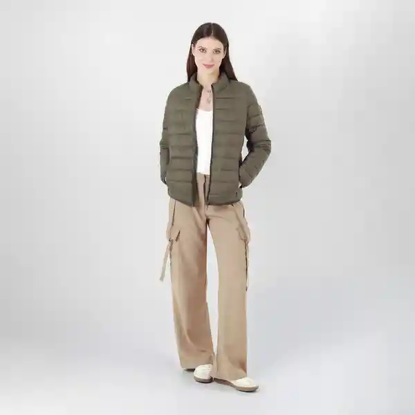 Chaqueta Cuello Alto Manga Larga Café Talla L 726184