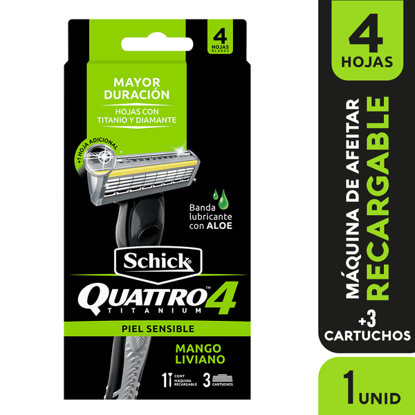 Schick Máquina de Afeitar Quattro Titanium Sensitive