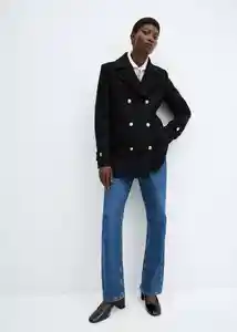 Abrigo Proa Negro Talla 24 Mujer Mango